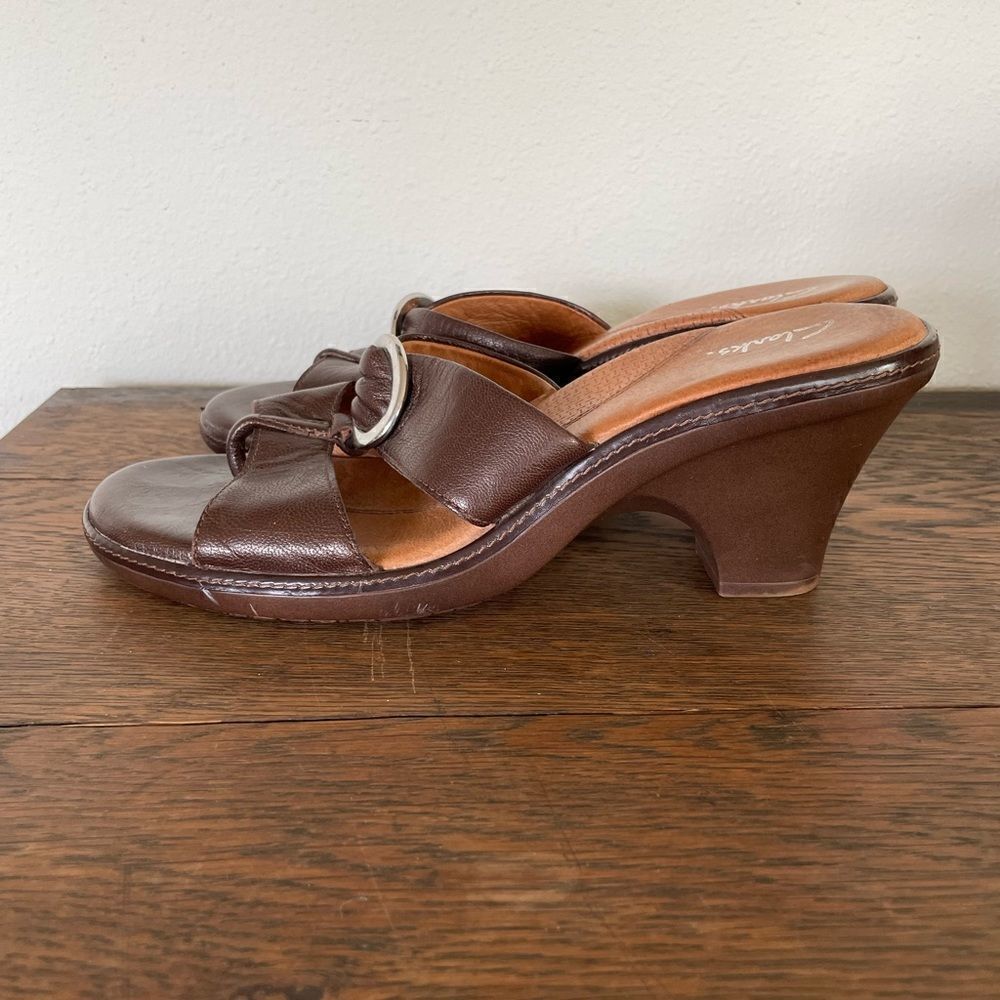 Clarks Leather Heeled Sandals Size 9M